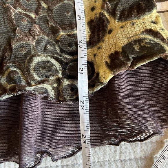 Tribal 2 layer Mesh Top with Velour Accents - Picture 7 of 7